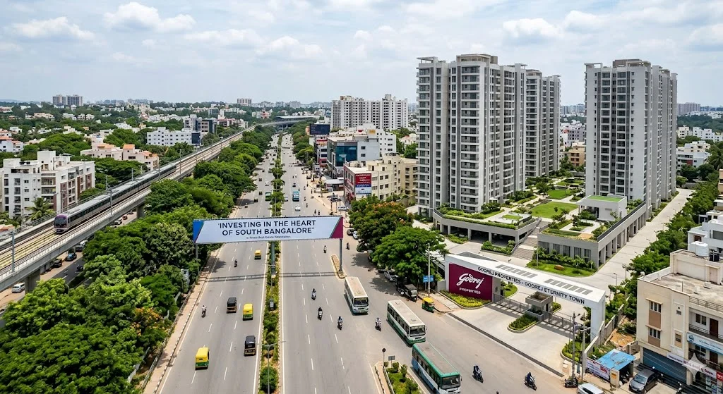 Data charts and graphs displaying current real estate market trends, property price appreciation, and growth metrics in Bangalore.